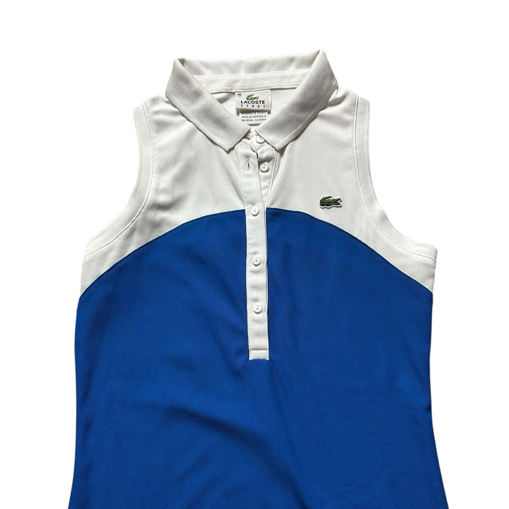 Lacoste Blue and White Sleeveless Polo Dress - Picture 3 of 8